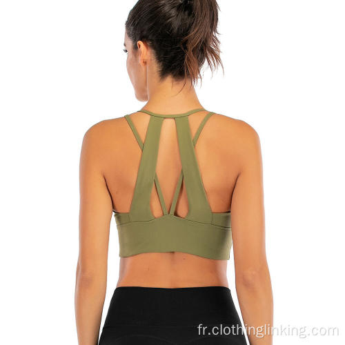 Soutien-gorge de sport yoga avec soutien-gorge à bretelles spaghetti